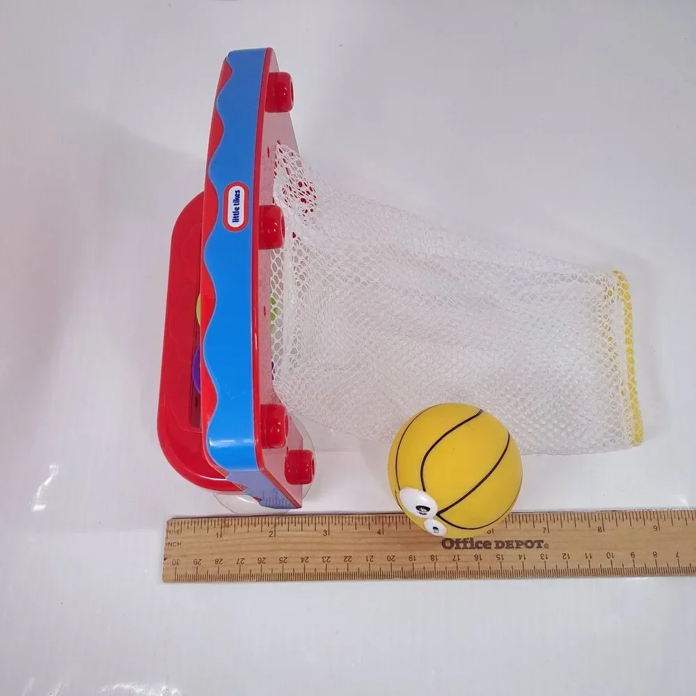 Little Tikes Bath Toy Basketball Hoop net w/ 1 ball tub play kids toddler